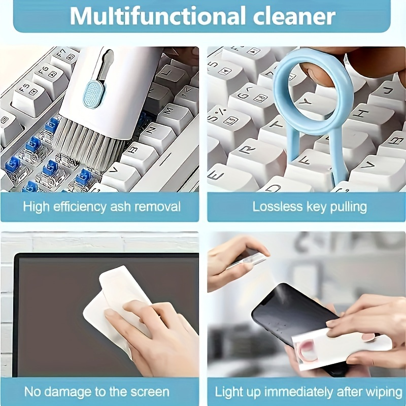 7-in-1 Precision Cleaning Kit: For Keyboards, Headphones & Screens