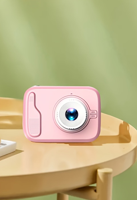 2-Inch Dual-Camera Selfie Toy Camera – Pink, 2MP + Flash