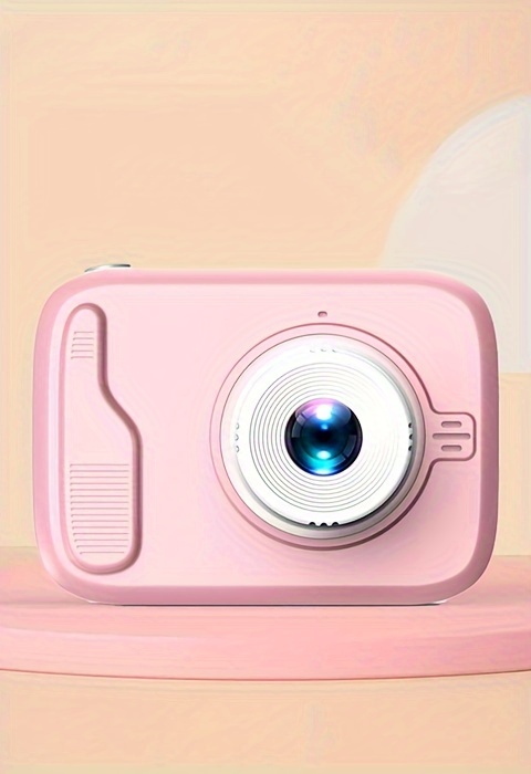 2-inch camera toy, gift for boys and girls, 2MP front & rear cameras with flash, pink model detail view 7