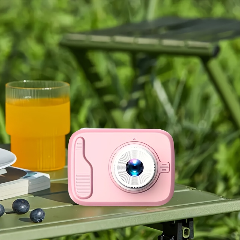 2-Inch Dual-Camera Selfie Toy Camera – Pink, 2MP + Flash