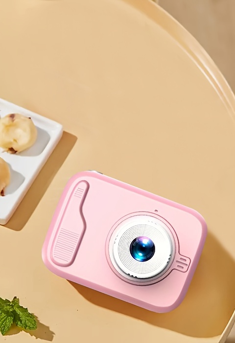 2-Inch Dual-Camera Selfie Toy Camera – Pink, 2MP + Flash