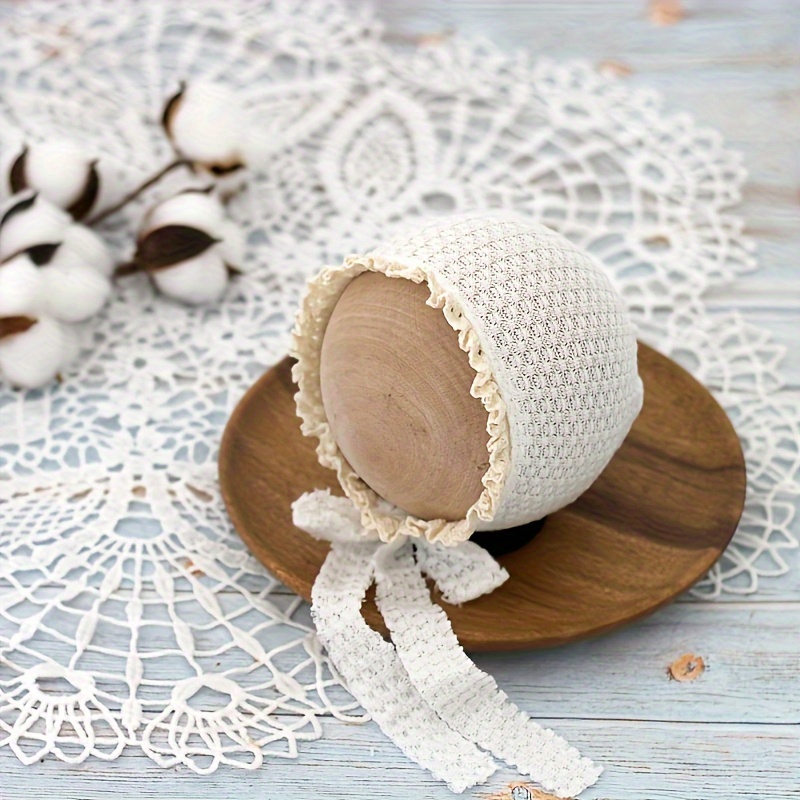 Silk-Lined Waffle-Knit Newborn Photography Hat