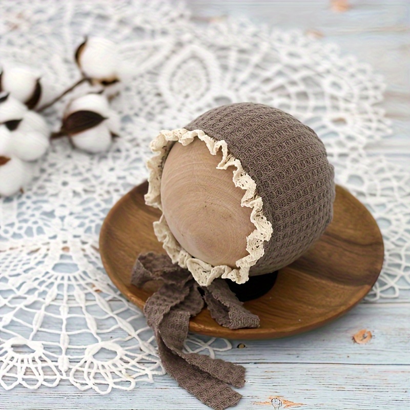 Silk-Lined Waffle-Knit Newborn Photography Hat