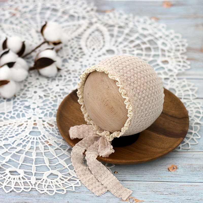 Silk-Lined Waffle-Knit Newborn Photography Hat
