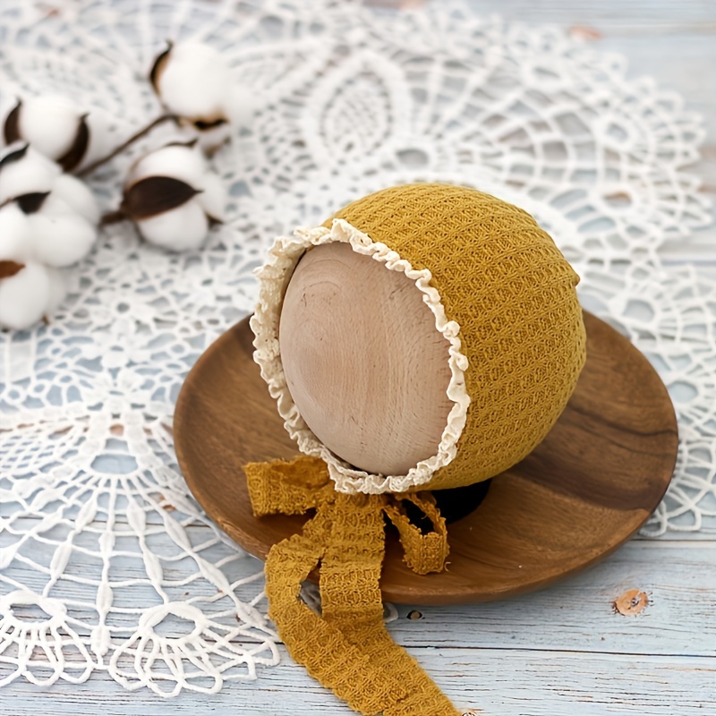 Silk-Lined Waffle-Knit Newborn Photography Hat