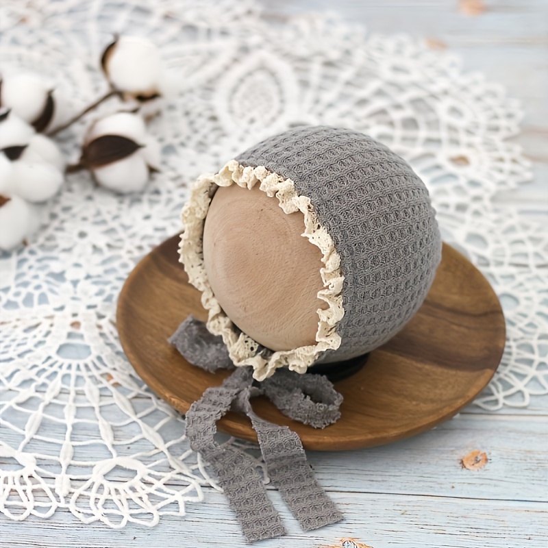Silk-Lined Waffle-Knit Newborn Photography Hat