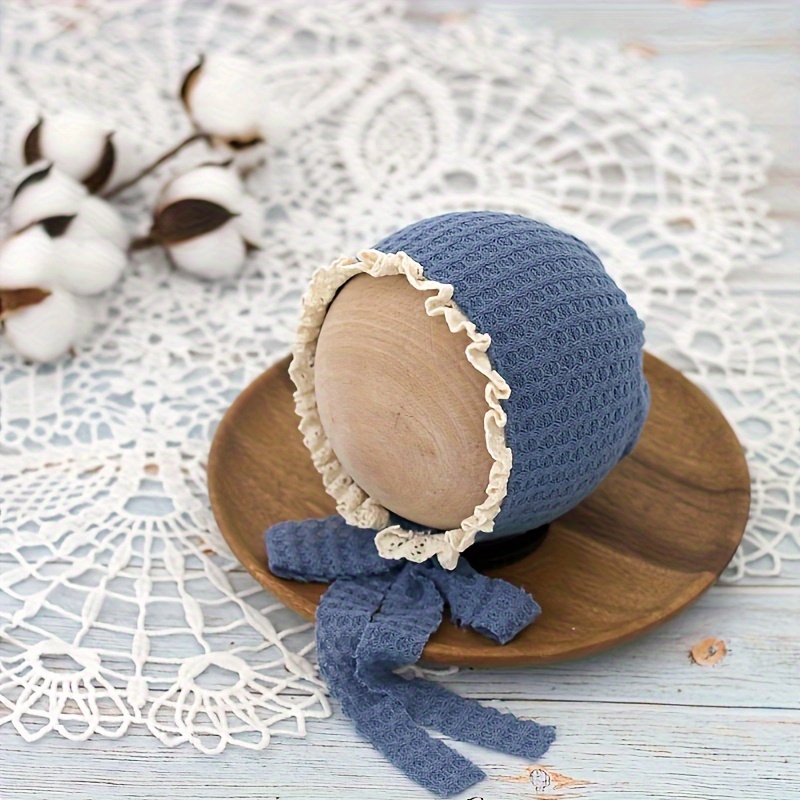 Silk-Lined Waffle-Knit Newborn Photography Hat