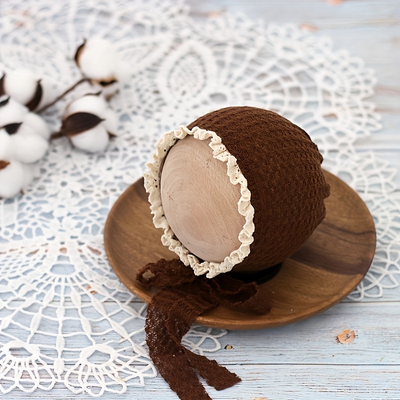 Silk-Lined Waffle-Knit Newborn Photography Hat