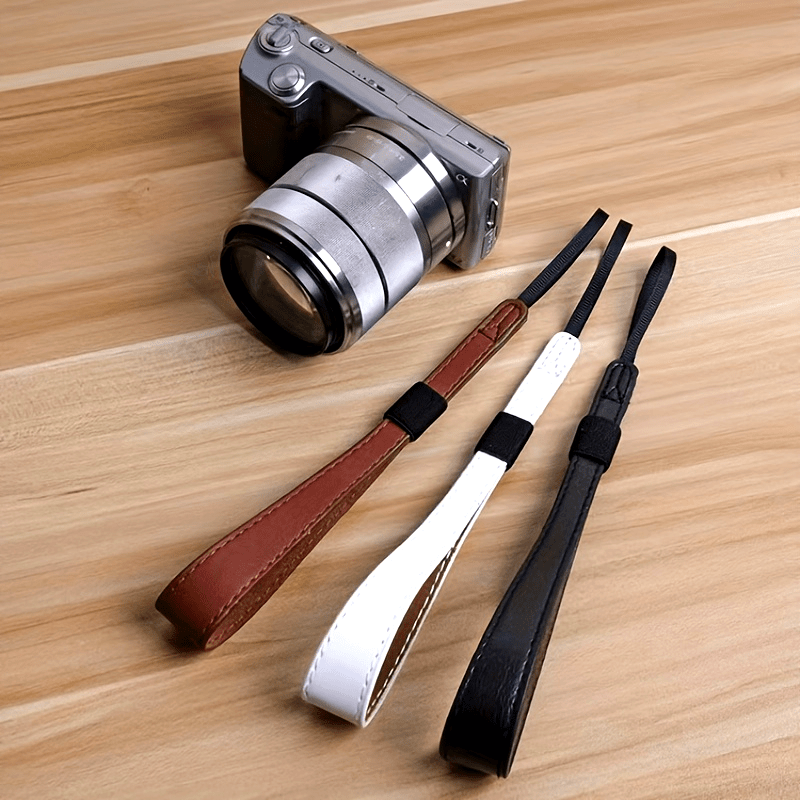 Retro PU Leather Camera Wrist Strap — Quick-Release Design
