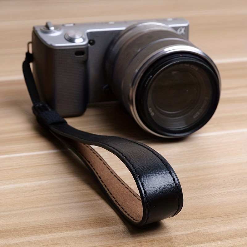 Retro PU Leather Camera Wrist Strap — Quick-Release Design
