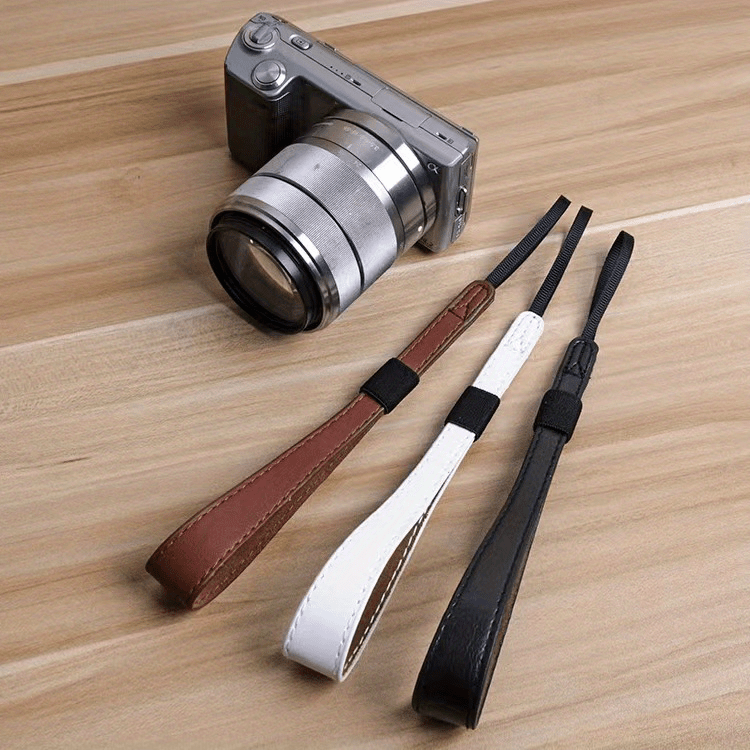 Retro PU Leather Camera Wrist Strap — Quick-Release Design
