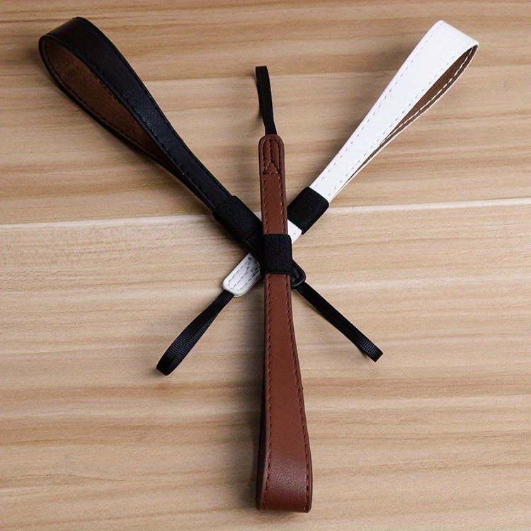 Retro PU Leather Camera Wrist Strap — Quick-Release Design