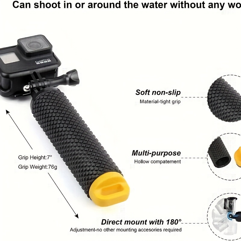 GoPro Neutral-Buoyancy Selfie Stick Grip – Waterproof to 30m, Adjustable