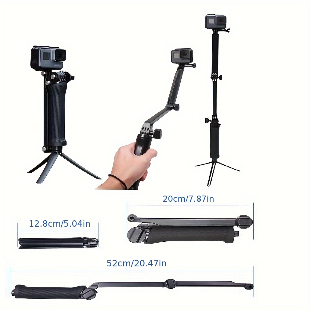 Tri-Mode Waterproof Selfie Stick & Tripod Mount for GoPro, DJI, Insta360