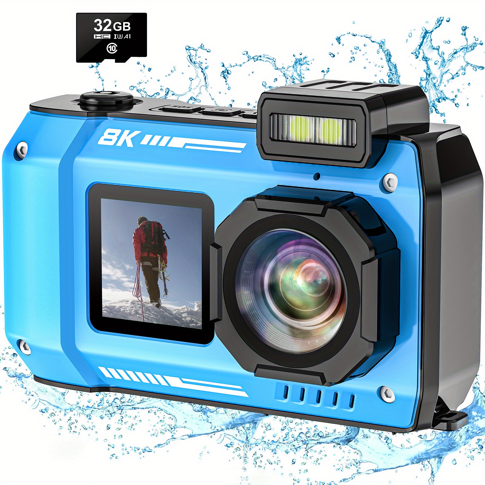 8K Underwater Camera — 18x Optical Zoom, IPX8 Waterproof, Designed for Diving & Snorkeling