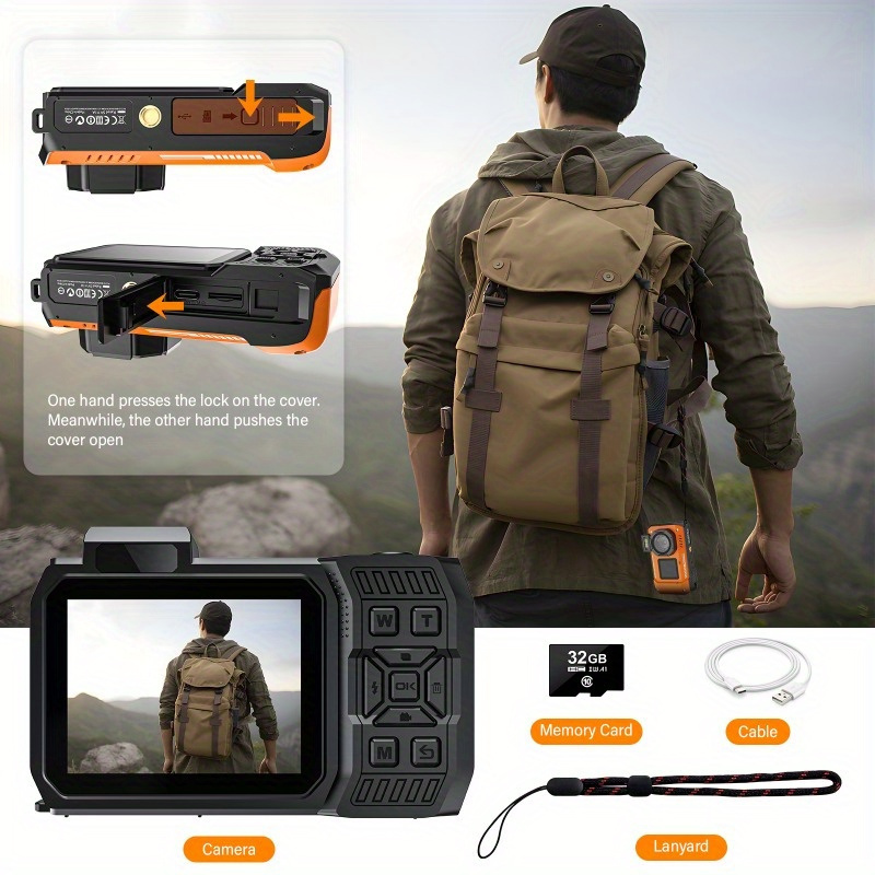 8K Underwater Camera — 18x Optical Zoom, IPX8 Waterproof, Designed for Diving & Snorkeling