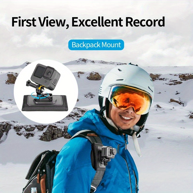 Backpack Shoulder Strap with 360° Rotating Buckle & Quick-Release Mount for GoPro and DJI Action 2