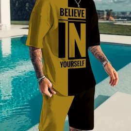 Men's 'Believe In Yourself' 2-Piece T-Shirt & Shorts Set