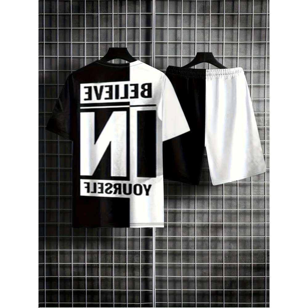 Men's 'Believe In Yourself' 2-Piece T-Shirt & Shorts Set