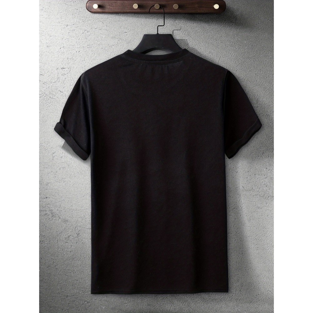 Men's Astronaut Graphic T-Shirt – Polyester-Elastane Stretch Crew Neck