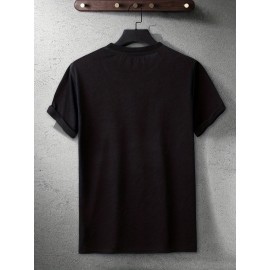 Men's Astronaut Graphic T-Shirt – Polyester-Elastane Stretch Crew Neck