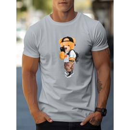 Men's Teddy Bear Print Short Sleeve T-Shirt