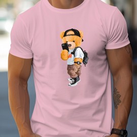 Men's Teddy Bear Print Short Sleeve T-Shirt