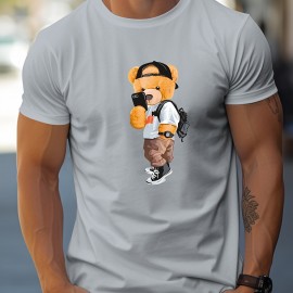 Men's Teddy Bear Print Short Sleeve T-Shirt