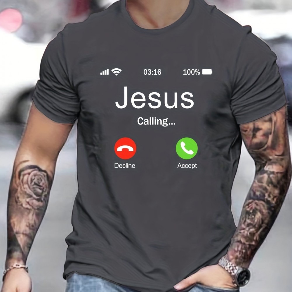 Jesus Calling Graphic Tee for Men – 100% Polyester