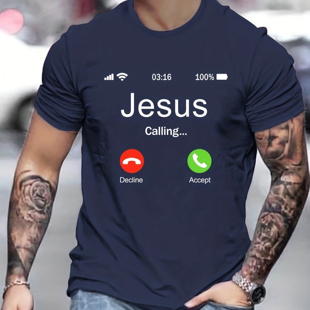 Jesus Calling Graphic Tee for Men – 100% Polyester