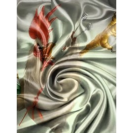 功夫公鸡3D印花T恤——男士聚酯纤维圆领短袖衫