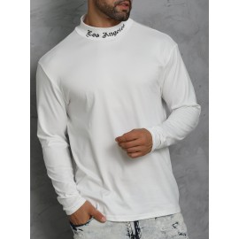 LA Print Slim-Fit Turtleneck T-Shirt – Polyester, Men's
