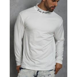 LA Print Slim-Fit Turtleneck T-Shirt – Polyester, Men's