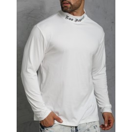LA Print Slim-Fit Turtleneck T-Shirt – Polyester, Men's