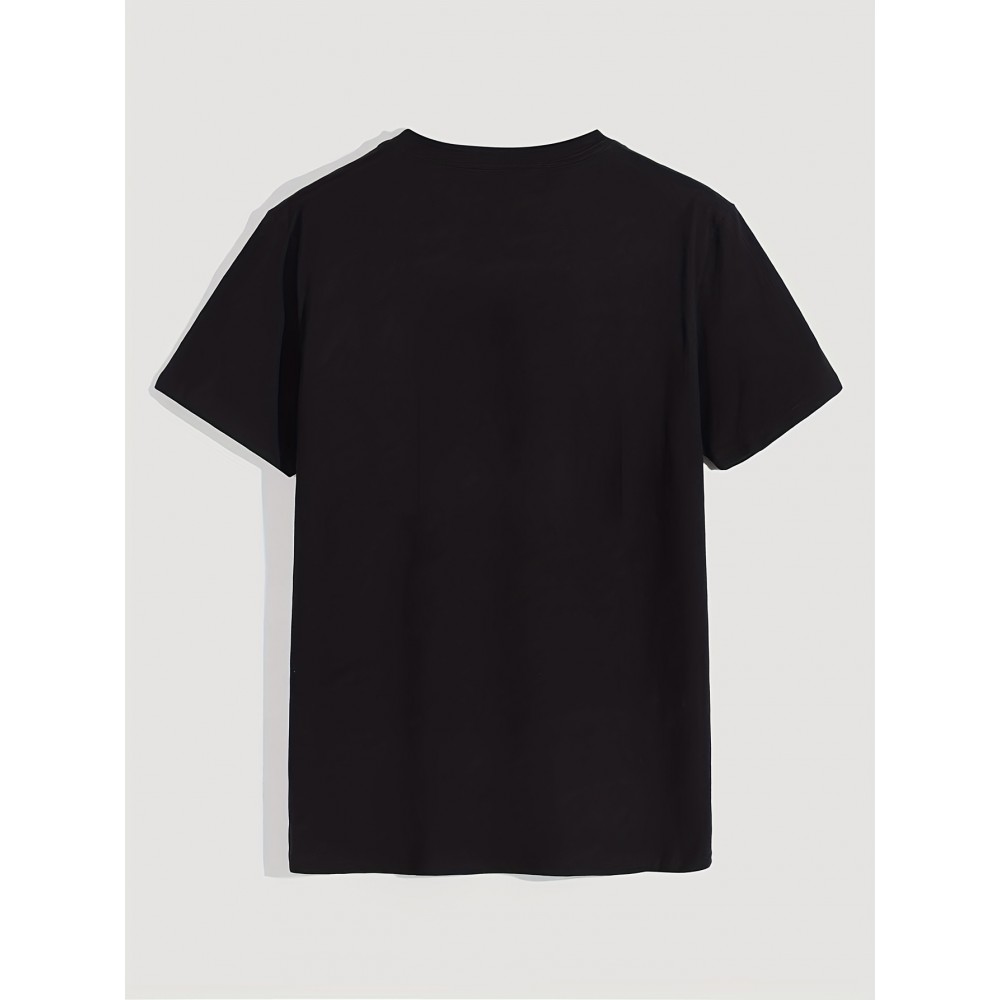 Men's Astronaut & Planet Print Polyester T-Shirt