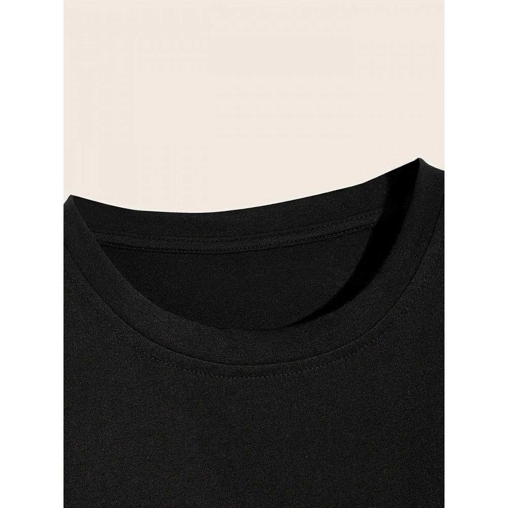 Men's Astronaut & Planet Print Polyester T-Shirt
