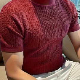 男士修身款聚酯纤维高领T恤——夏季款