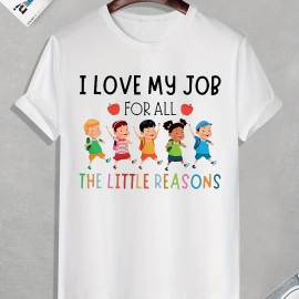 Men's 'Love My Job' Funny Graphic Polyester T-Shirt