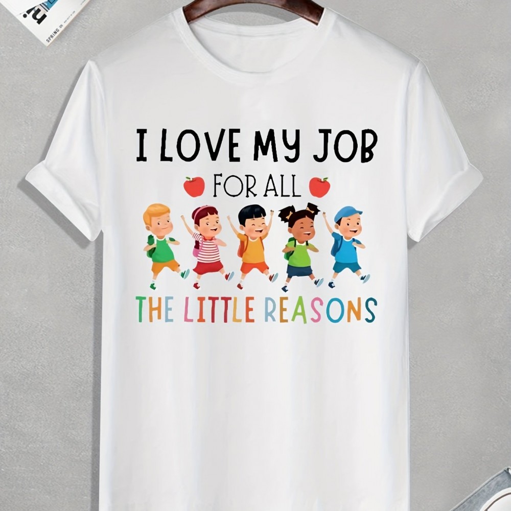 Men's 'Love My Job' Funny Graphic Polyester T-Shirt
