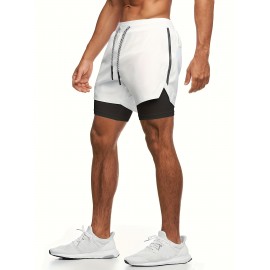 Men's 2-in-1 High-Stretch Basketball Shorts with Zip Pocket
