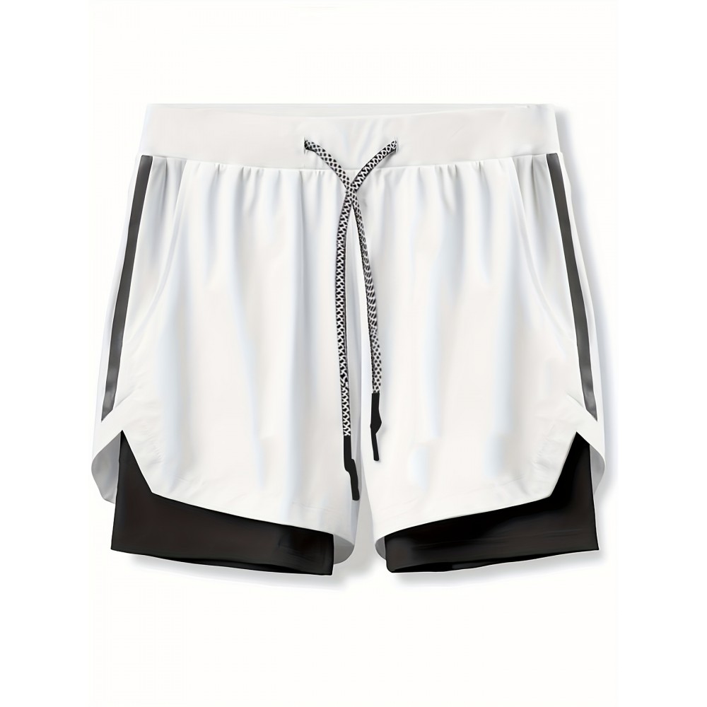 Men's 2-in-1 High-Stretch Basketball Shorts with Zip Pocket