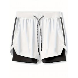 Men's 2-in-1 High-Stretch Basketball Shorts with Zip Pocket