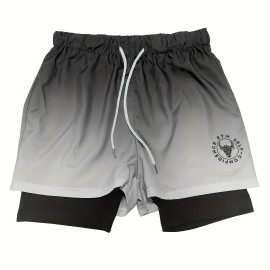 Men's 2-in-1 Sports Shorts w/ Inner Zipper Pocket