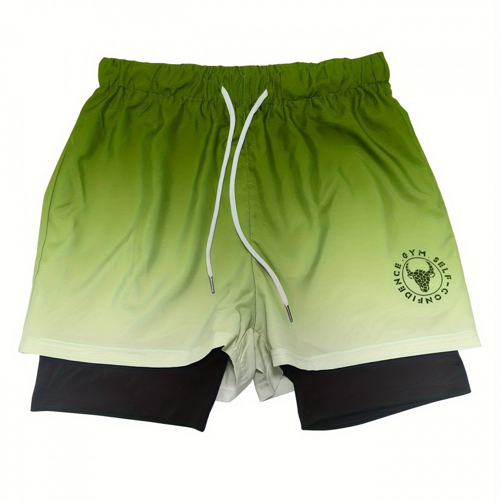 Men's 2-in-1 Sports Shorts w/ Inner Zipper Pocket