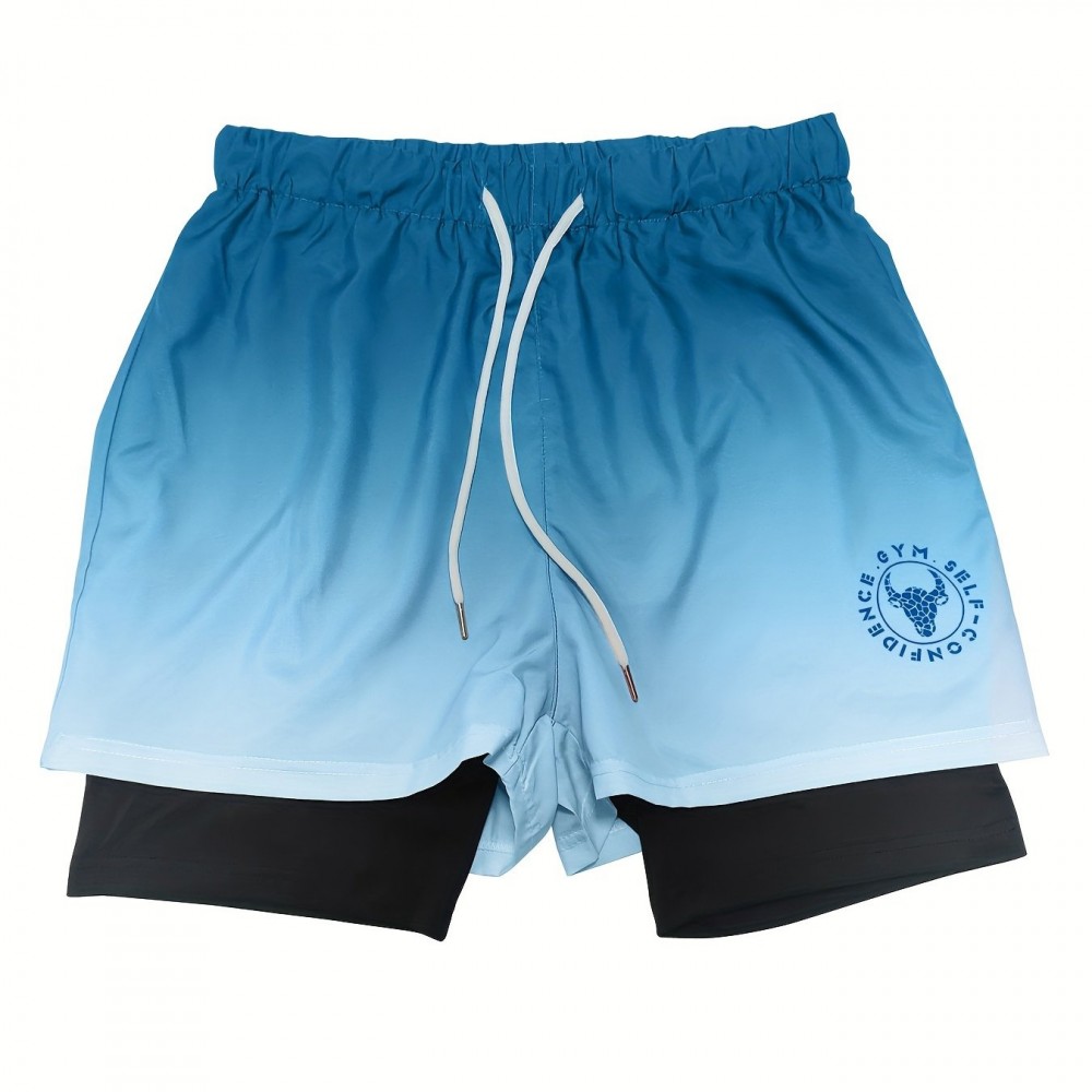 Men's 2-in-1 Sports Shorts w/ Inner Zipper Pocket