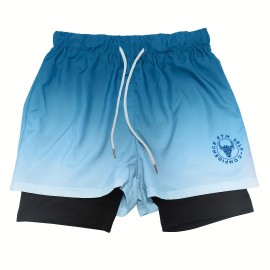 Men's 2-in-1 Sports Shorts w/ Inner Zipper Pocket