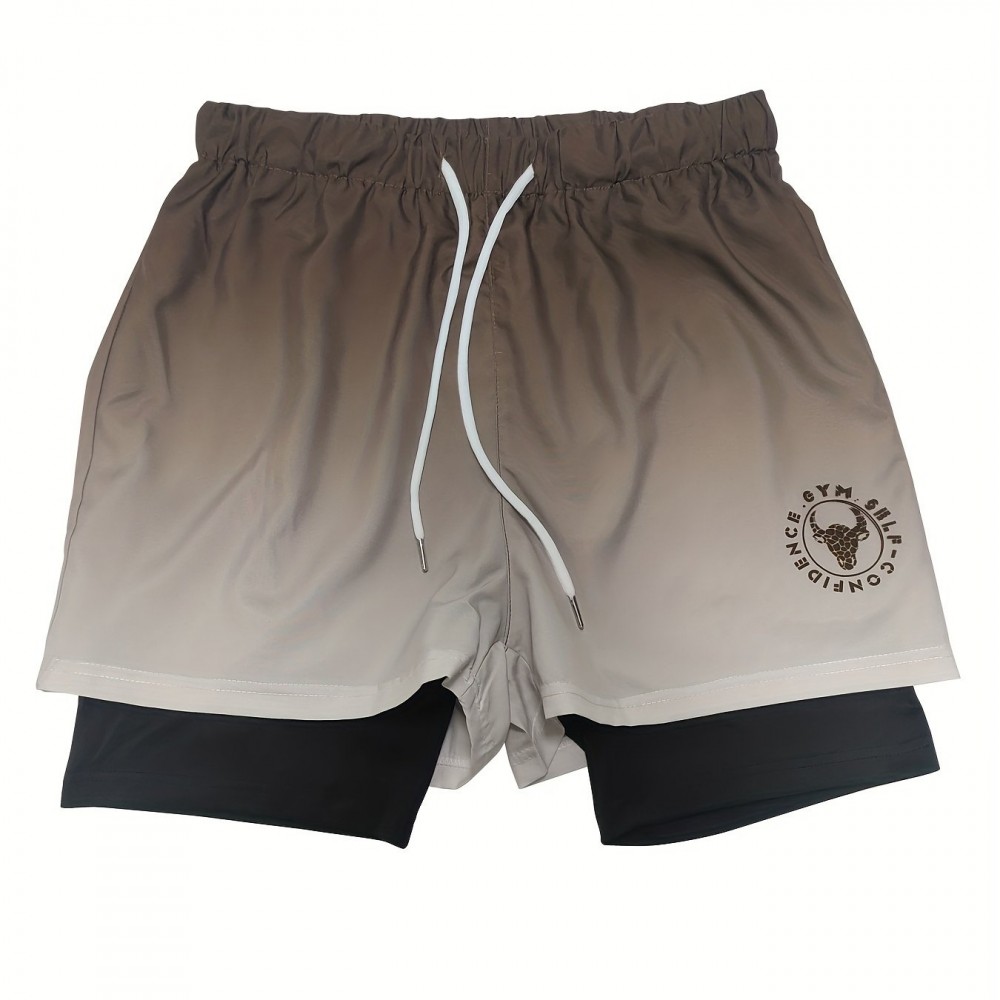 Men's 2-in-1 Sports Shorts w/ Inner Zipper Pocket