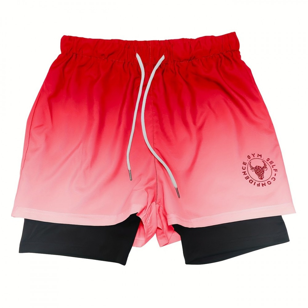 Men's 2-in-1 Sports Shorts w/ Inner Zipper Pocket