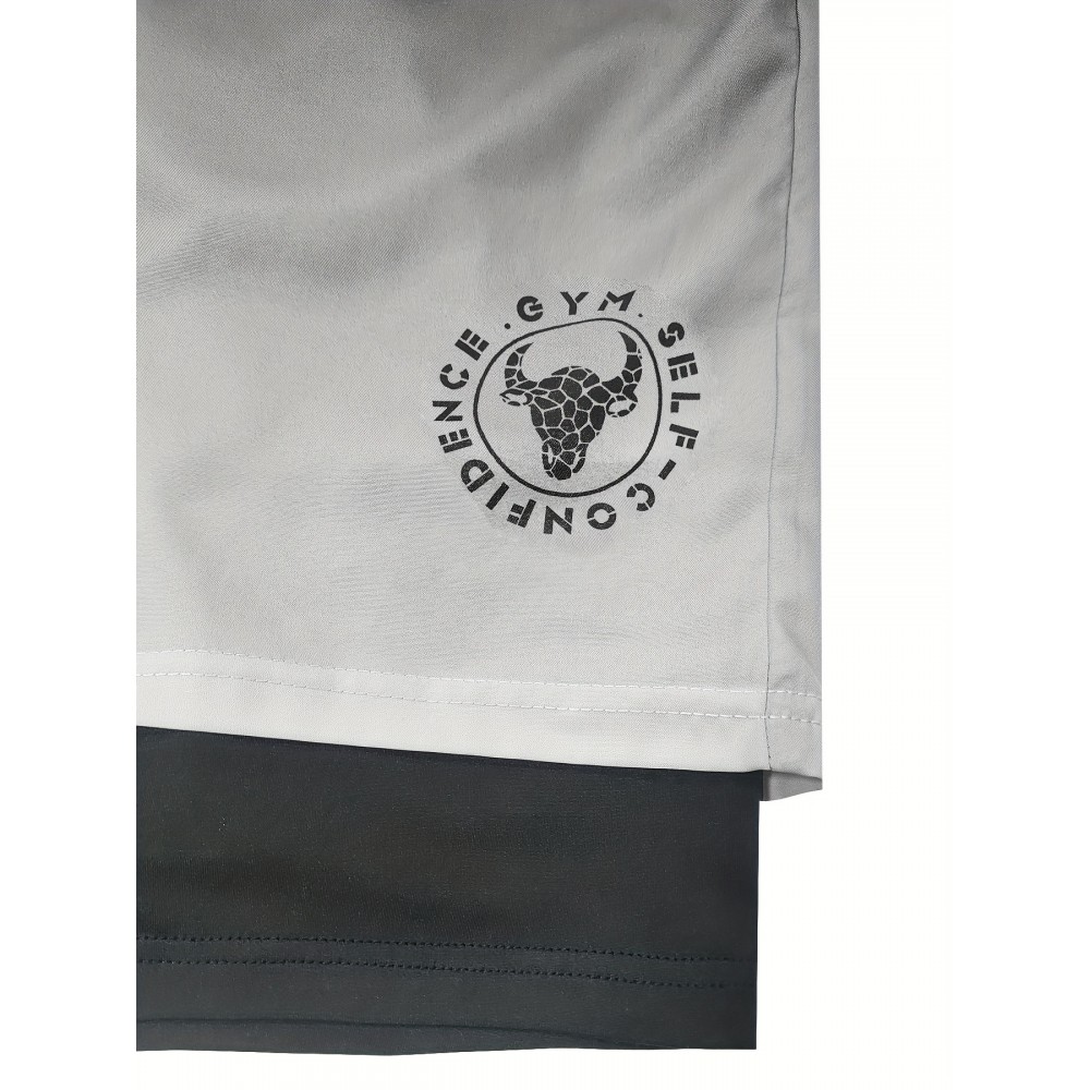 Men's 2-in-1 Sports Shorts w/ Inner Zipper Pocket