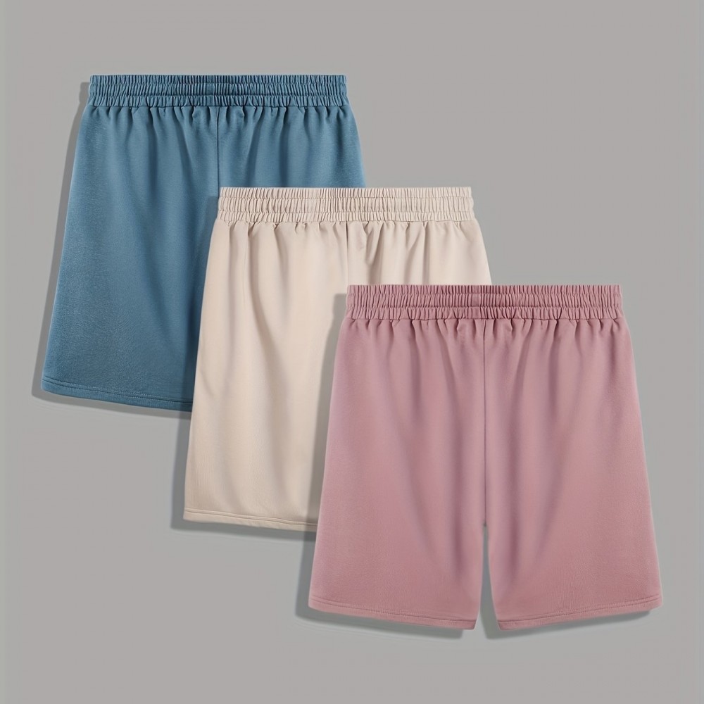3-Pack Men's Cotton-Poly Drawstring Shorts
